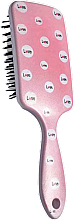 Щітка для волосся "Love" масажна, матова, прямокутна, рожева - Cosmo Shop — фото N1