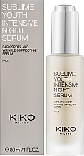 Нічна сироватка для обличчя проти прищів і зморщок - Kiko Milano Sublime Youth Intensive Night Serum — фото N2