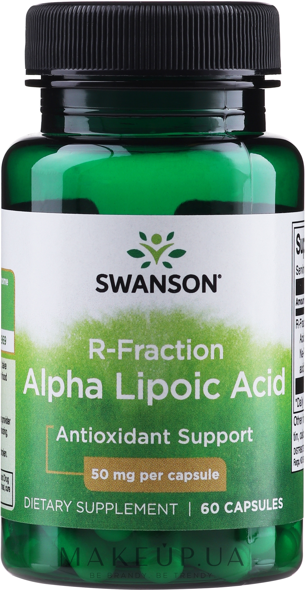 Альфа-липоевая кислота 50 мг, 60 шт - Swanson Regular Strength R-Fraction Alpha Lipoic Acid — фото 60шт