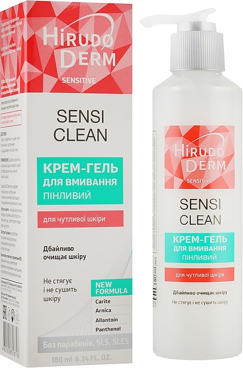 УЦЕНКА Пенящийся крем-гель для умывания - Hirudo Derm Sensi Clean * — фото N1