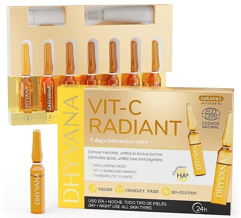 Ампули для обличчя з освітлювальним ефектом - Dhyvana Vit-C Radiant Ampoules — фото N1