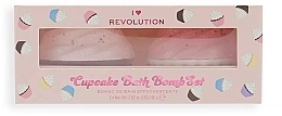 Духи, Парфюмерия, косметика Набор - I Heart Revolution Cupcake Fizzer Duo Strawberry & Red Velvet Kit (bath/fiz/2х80g)