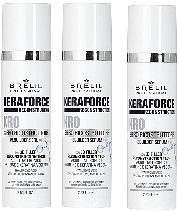 Набор - Brelil Keraforce KR0 Rebuilder Serum (serum/3x75ml) — фото N1