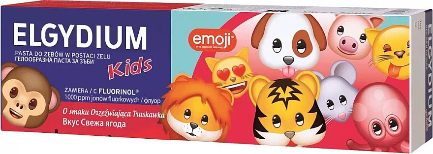 Зубная паста для детей от 3 до 6 лет "Клубника" - Elgydium Emoji Kids — фото N1