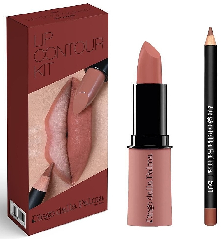 Набор - Diego Dalla Palma Lip Contour Kit 501 (lipstick/4g + lip/pencil/1.1g) — фото N1