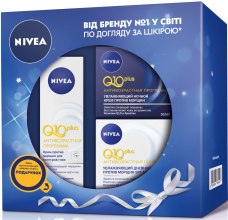 Парфумерія, косметика УЦІНКА Набір "Антивіковий догляд Q10" - NIVEA Anti Wrinkle Q10 Plus Set (eye/cream/15ml + cream/50ml + cream/50ml)*