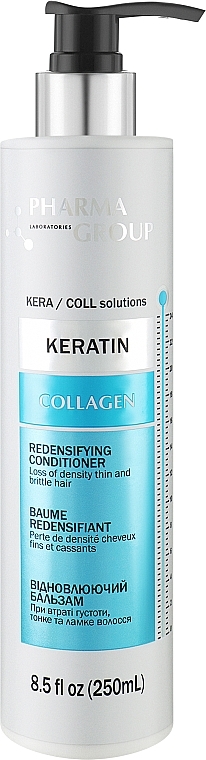 Відновлювальний бальзам - Pharma Group Laboratories Keratin + Collagen Redensifying Conditioner — фото N2
