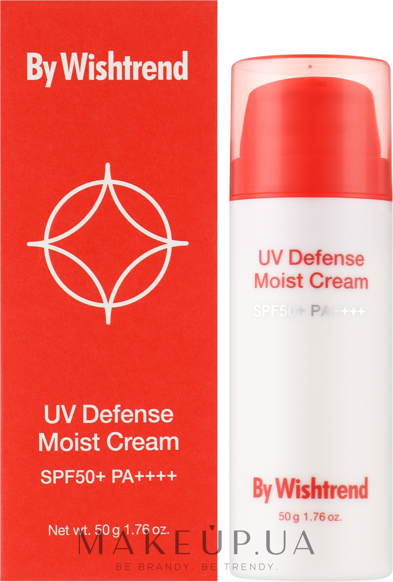 Зволожувальний сонцезахисний крем із пантенолом - By Wishtrend UV Defense Moist Cream SPF 50+ PA++++ — фото 50g