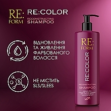 Реконструювальний шампунь для відновлення фарбованого волосся "Збереження кольору" - Re:form Re:color Reconstructing Shampoo — фото N3
