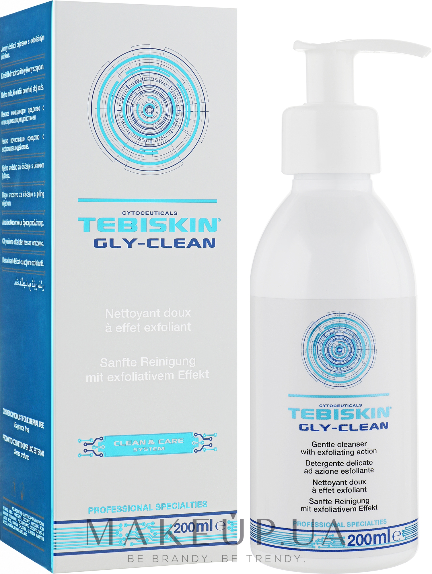 Очищувальний гель для тьмяної шкіри з гіперкератозомі гіперпігментацією - Tebiskin Gly-Clean Cleanser — фото 200ml