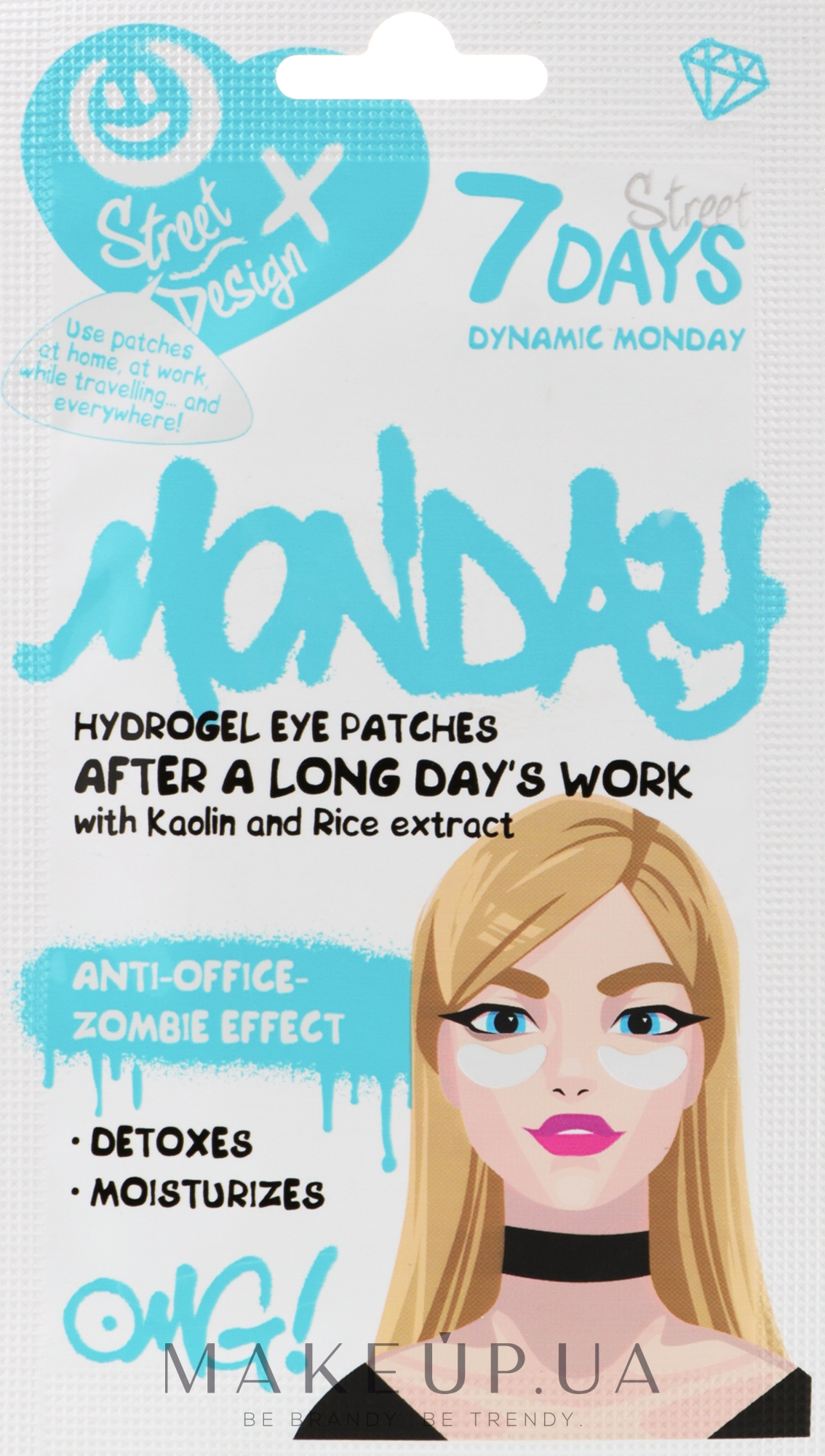 Гидрогелевые патчи для кожи вокруг глаз с каолином и экстрактом риса - 7 Days Dynamic Monday Hydrogel Eye Patches — фото 2.5g