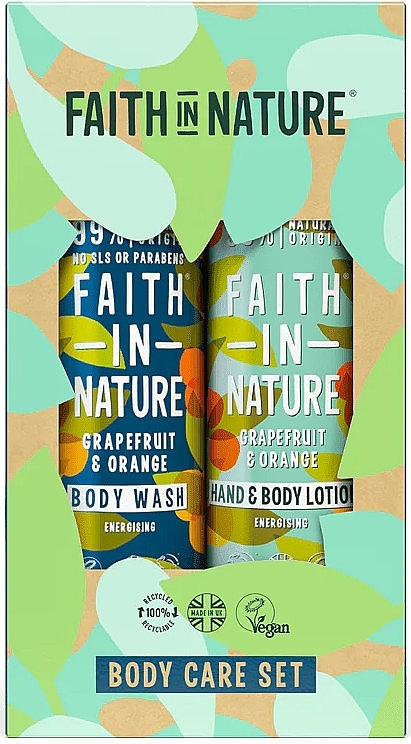 Набір - Faith In Nature Grapefruit & Orange Gift Set Body Care (b/wash/400ml + b/lot/400ml) — фото N1