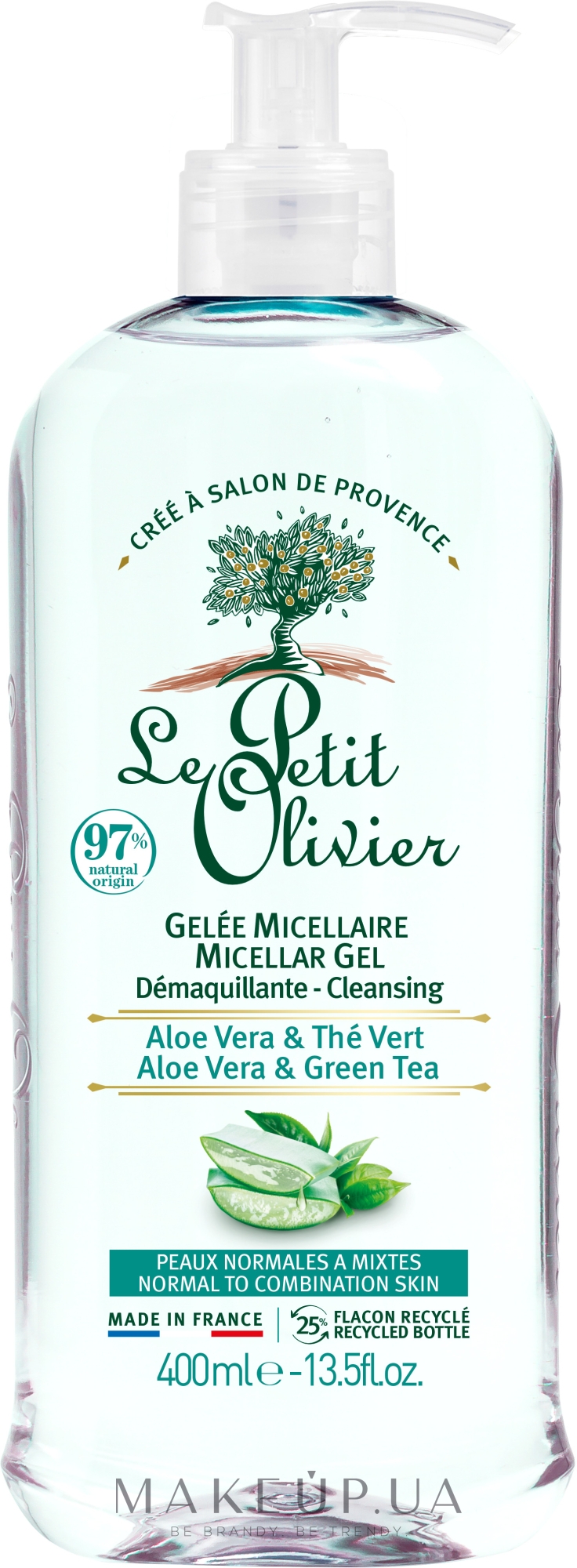 Мицеллярный гель для лица "Алоэ и зеленый чай" - Le Petit Olivier Cleansing Micellar Gel — фото 400ml