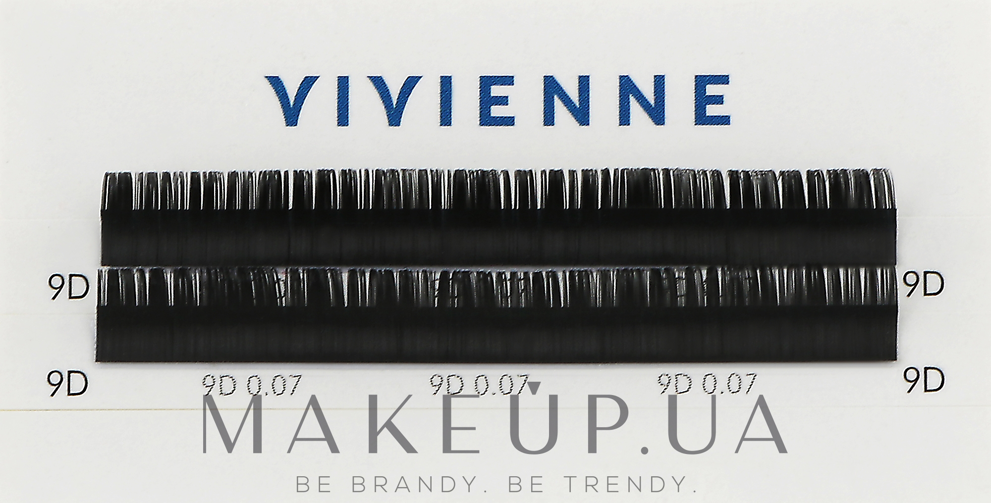Накладные ресницы "Elite", черные, 2 линии (0,07, D, (9)) - Vivienne — фото 1уп