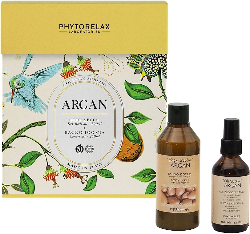 Набір - Phytorelax Laboratories Argan (sh/gel/250ml + oil/100ml) — фото N1