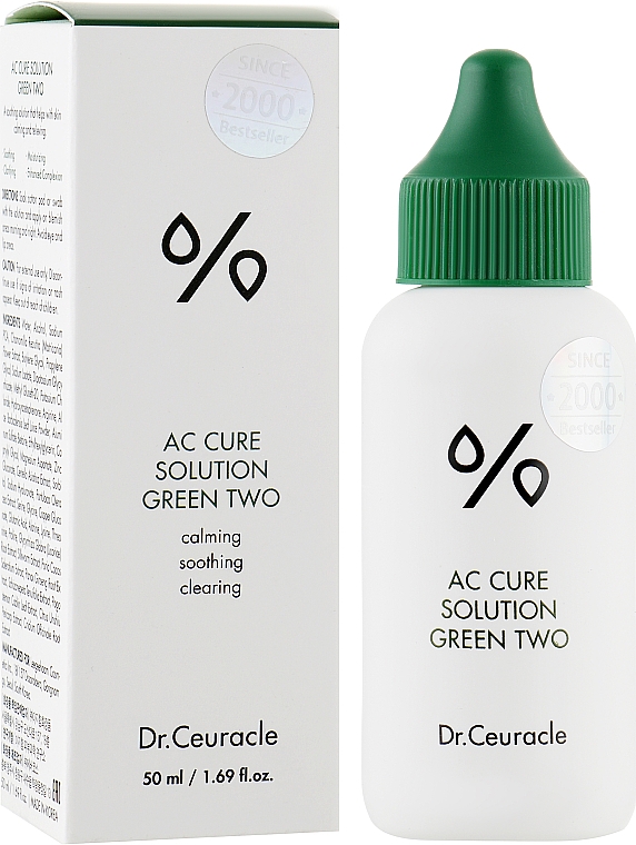 Успокаивающая сыворотка для проблемной кожи лица - Dr.Ceuracle Ac Care Solution Green Two