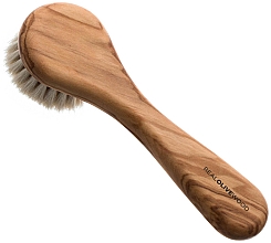 Щетка для лица из оливкового дерева - Hydrea London Olive Wood Facial Brush With Soft Goats Hair Bristles — фото N2