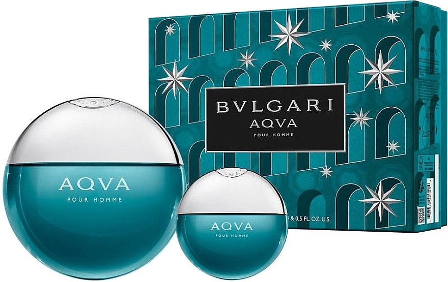 Bvlgari Aqva Pour Homme - Набор (edt/100ml + edt/mini/15ml) — фото N1