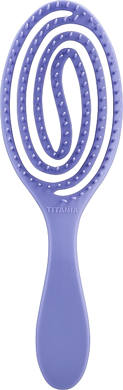 Щітка для волосся масажна, скелетон "Flexi", овальна, 24 см, блакитна - Titania — фото N1