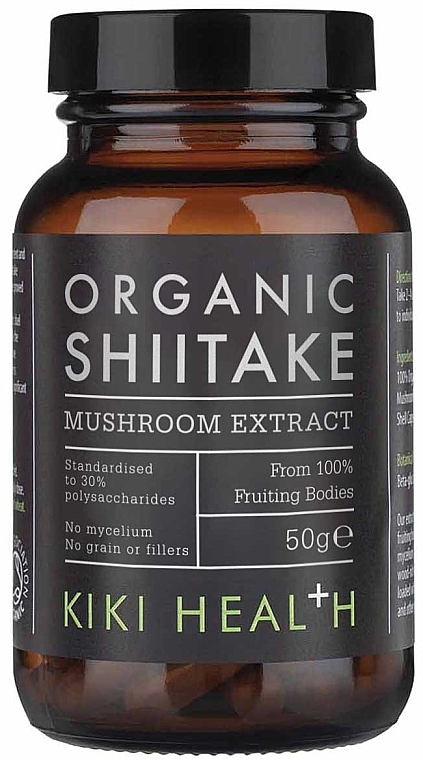 Пищевая добавка "Экстракт гриба шиитаке", порошок - Kiki Health Organic Shiitake Mushroom Extract Powder — фото N1