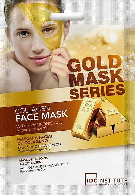 Гідрогелева маска для обличчя з колагеном та гіалуроновою кислотою - IDC Institute Gold Mask Series Collagen Face Mask — фото N1