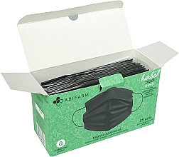 Защитная маска ароматическая, с эфирными маслами, 3-слойная, стерильная, черная - Abifarm Herbal Black Fresh — фото N3