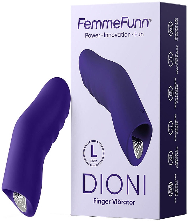 Пальцевый вибратор, размер L, фиолетовый - Femme Funn Dioni Finger Vibrator  — фото N4