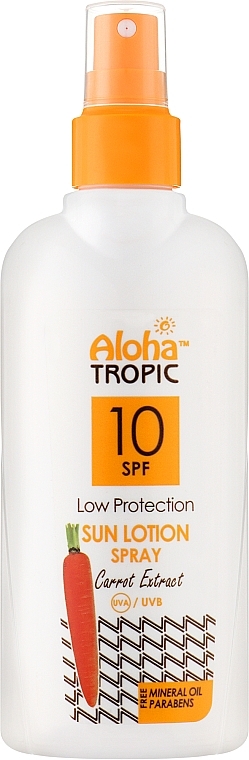 Лосьон для загара SPF10 - Madis Aloha Tropic Low Protection Sun Lotion Spray SPF10 — фото N1
