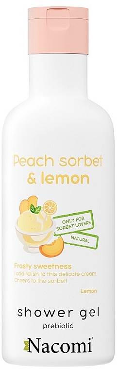 Гель для душу "Персиковий сорбет і лимон" - Nacomi Peach Sorbet & Lemon Shower Gel — фото N1