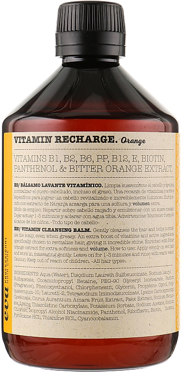 Витаминный шампунь - Eva Professional Vitamin Recharge Cleansing Shampoo Orange — фото N3