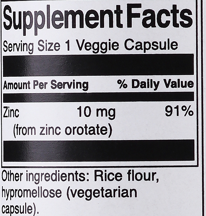 Харчова добавка "Цинк оротат, 10 мг", 60 шт. - Swanson Zinc Orotate — фото N3