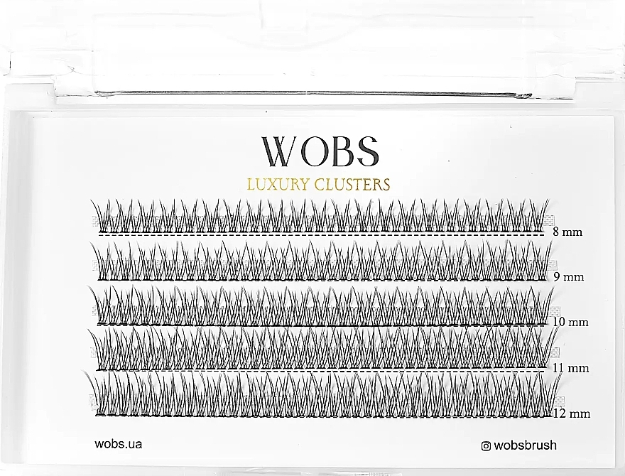Накладні пучкові вії, 5 стрічок, 8,9,10,11,12mm - WoBs Fish Tail 10D — фото N1