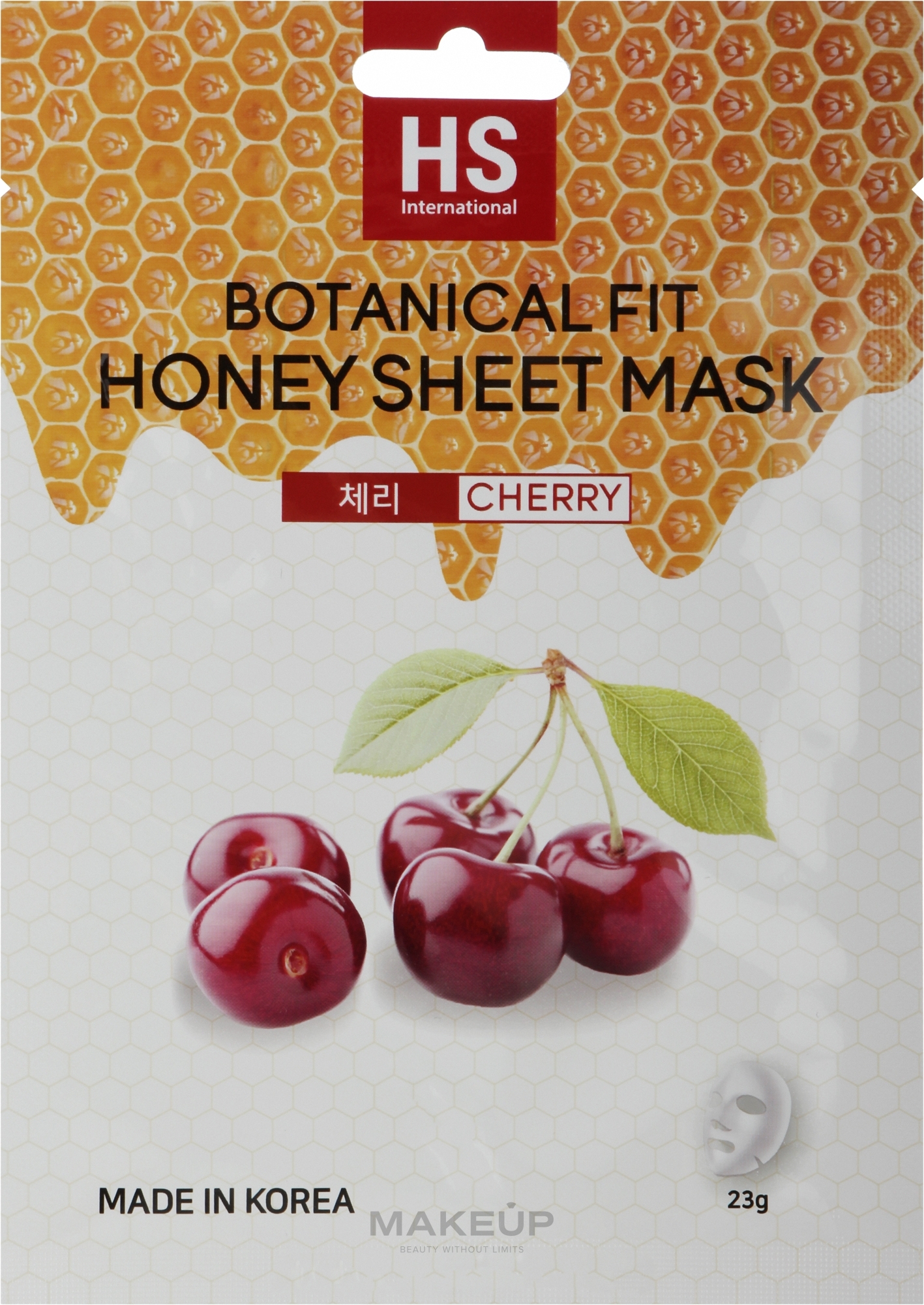 Маска тканинна для обличчя з медом та екстрактом вишні - V07 Botanical Fit Honey Sheet Mask Cherry — фото 23g