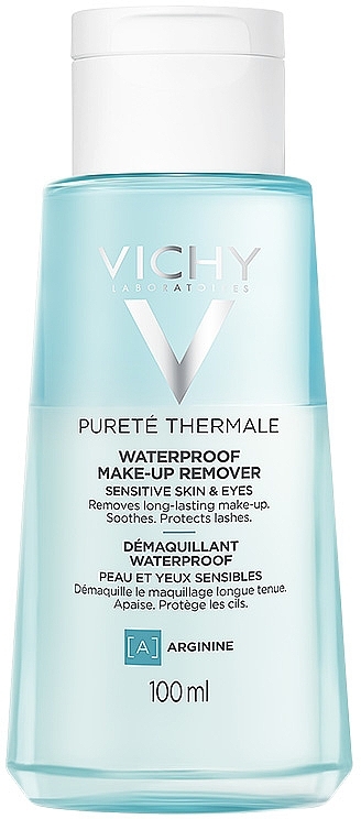 Двофазний засіб для зняття стійкого макіяжу з чутливої шкіри обличчя та очей - Vichy Purete Thermale Waterproof Make-Up Remover — фото N1