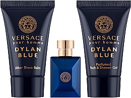 Versace Dylan Blue Pour Homme - Набор (edt/5ml + 25ash/b + 25sh/g) — фото N2