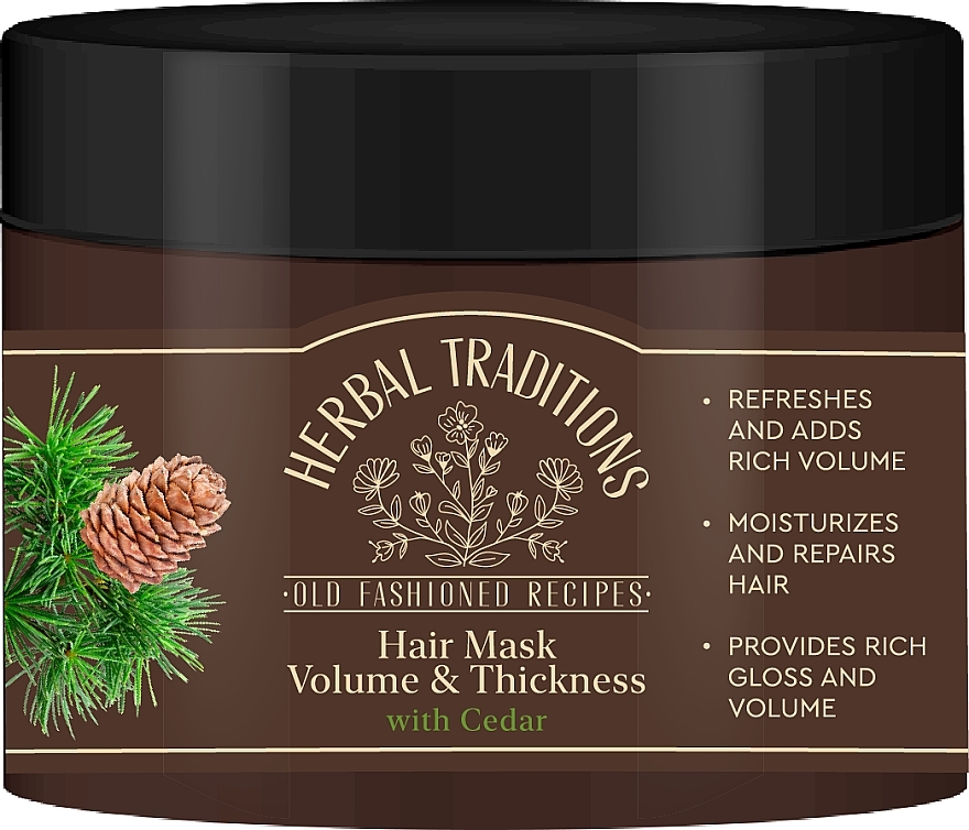 Маска для объема и укрепления волос с кедром - Herbal Traditions Volume & Thickness Hair Mask — фото N1