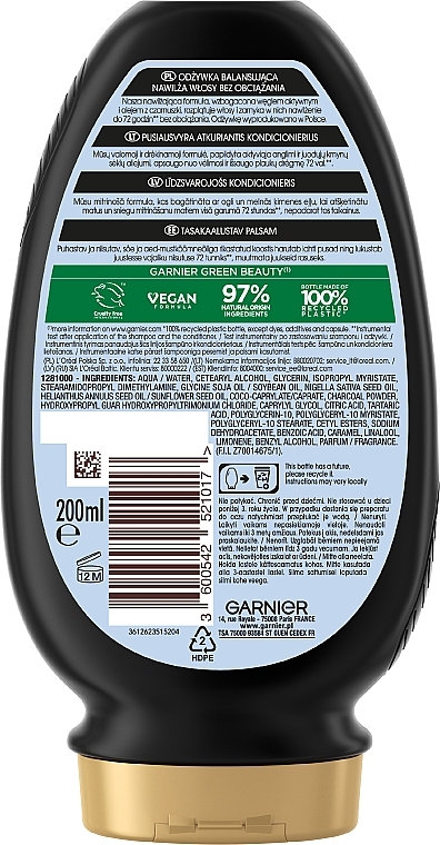 Кондиционер для волос с активированным углем и маслом черного тмина - Garnier Botanic Therapy Balancing Conditioner — фото N2