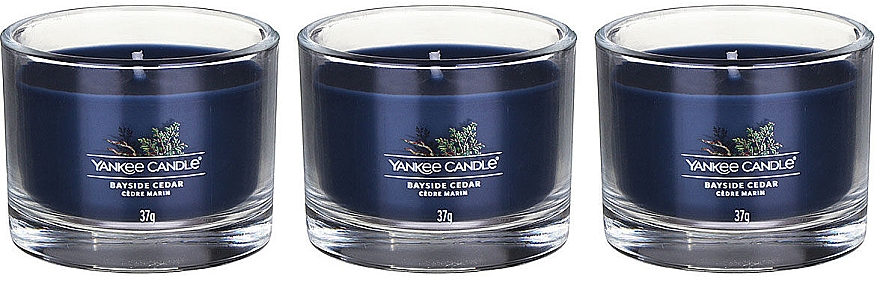 Набор ароматических свечей - Yankee Candle Bayside Cedar (candle/3x37g) — фото N2