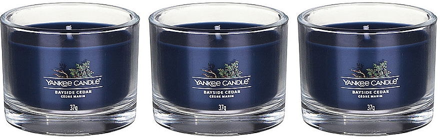 Набір ароматичних свічок - Yankee Candle Bayside Cedar (candle/3x37g) — фото N2