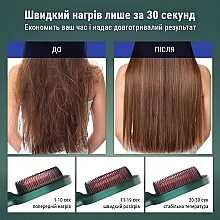 Щітка-вирівнювач для волосся, смарагд - Aimed Hair Straightener Brush — фото N7