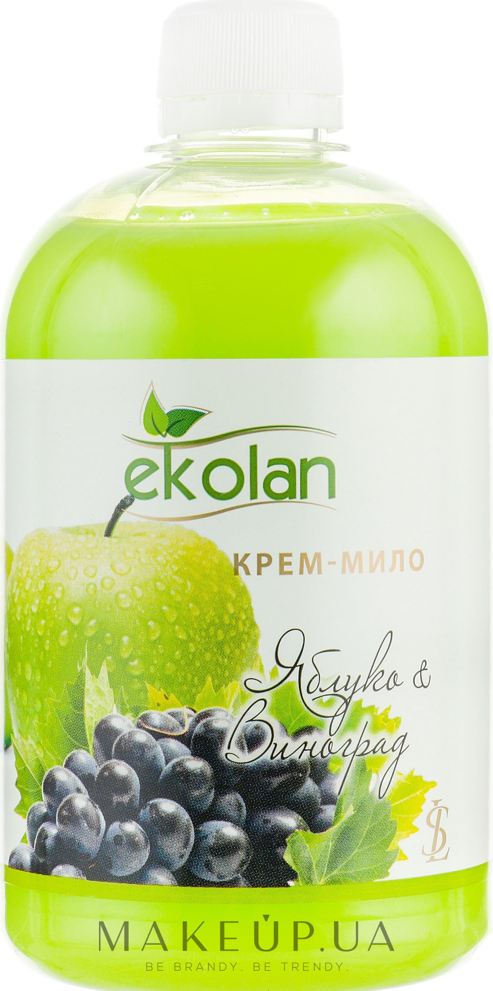 Крем-мыло "Яблоко-виноград" - Ekolan (сменный блок) — фото 500ml