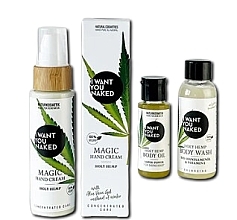 Набір "Let's Get Wild, Baby" - I Want You Naked Holy Hemp Beauty Trio (hand/cr/50ml + b/oil/30ml + b/wash/50ml) — фото N2