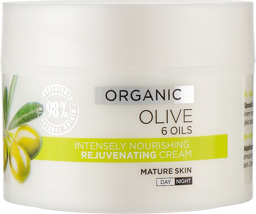 Живильний, омолоджувальний крем для обличчя - Eveline Cosmetics Organic Olive Cream
