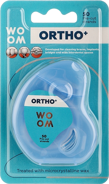 Зубная нить со вкусом мяты и эвкалипта, 50 секций - Woom Ortho+ Dental Floss  — фото N1