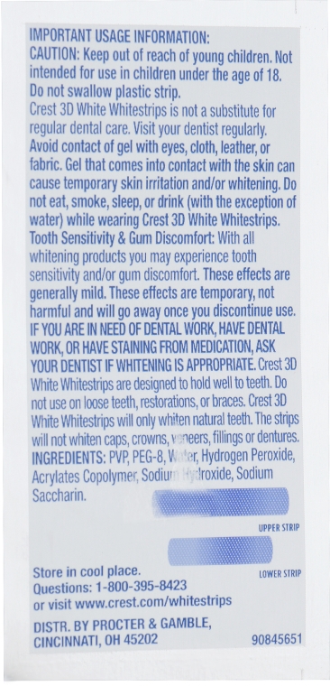 Відбілювальні полоски для зубів - Crest 3D White 1 Hour Express No Slip Whitestrips Dental Whitening Kit — фото N8
