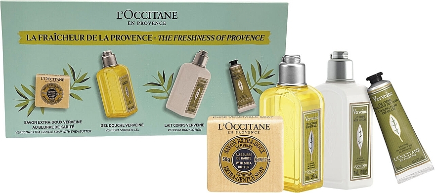 Набір - L'Occitane Freshness Of Provence Gift Set (h/cr/30ml + b/milk/70ml + sh/gel/70ml + soap/50ml) — фото N1