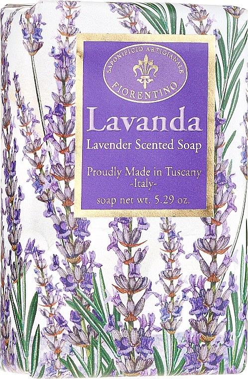 Мыло натуральное "Лаванда" - Saponificio Artigianale Fiorentino Masaccio Lavender Soap — фото N1