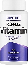 Комплекс вітамінів K2 + D3, у капсулах - PureGold K2+D3 Vitamin Immune System Booster — фото N1