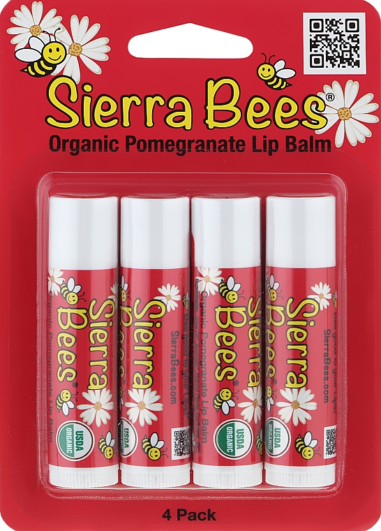 Набор бальзамов для губ "Гранат" - Sierra Bees (lip/balm/4x4,25g) — фото N1