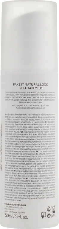 Молочко-автозасмага для тіла - Mádara Cosmetics SPF Fake It Natural Look Self Tan Milk — фото N2
